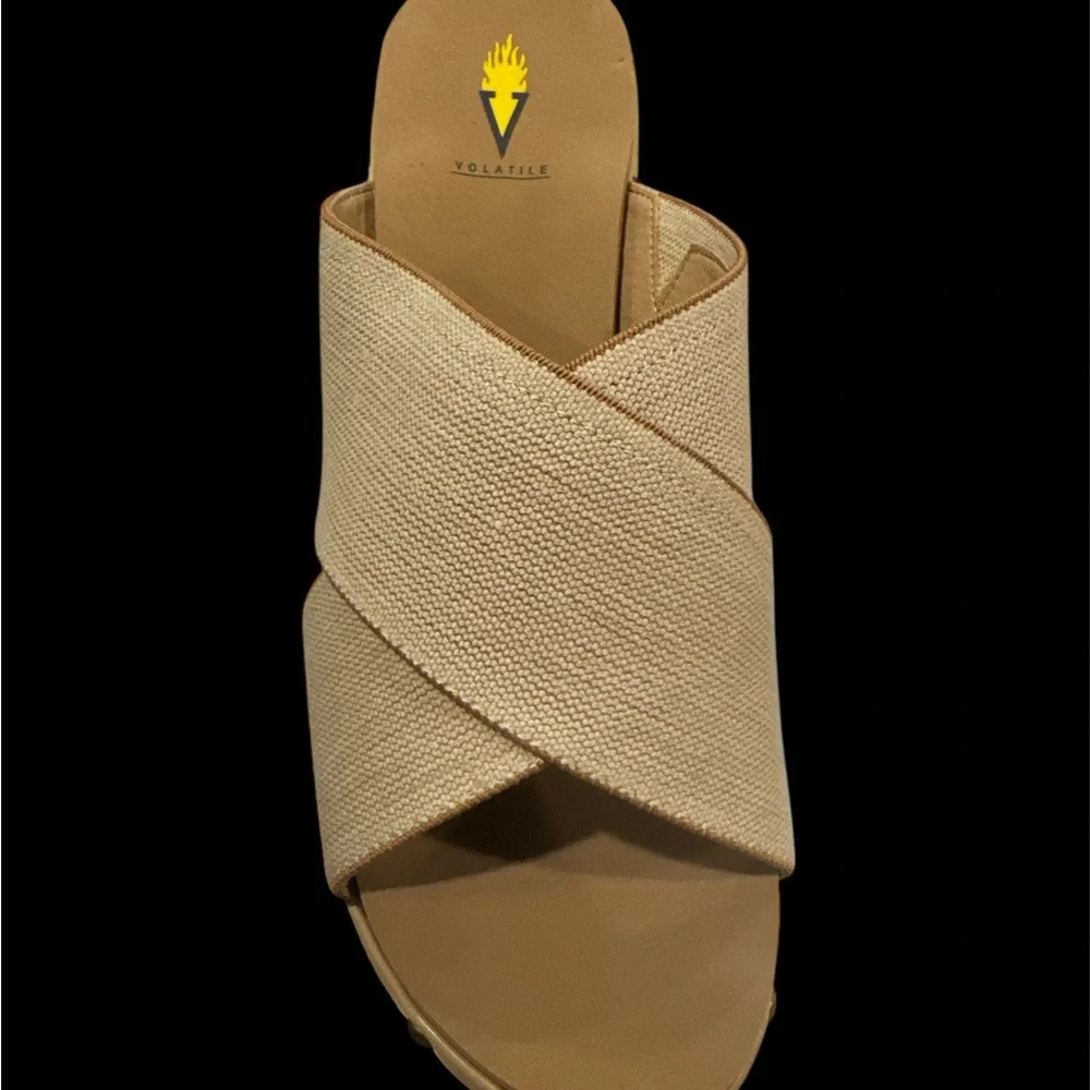 Volatile Tan Wedge Sandals